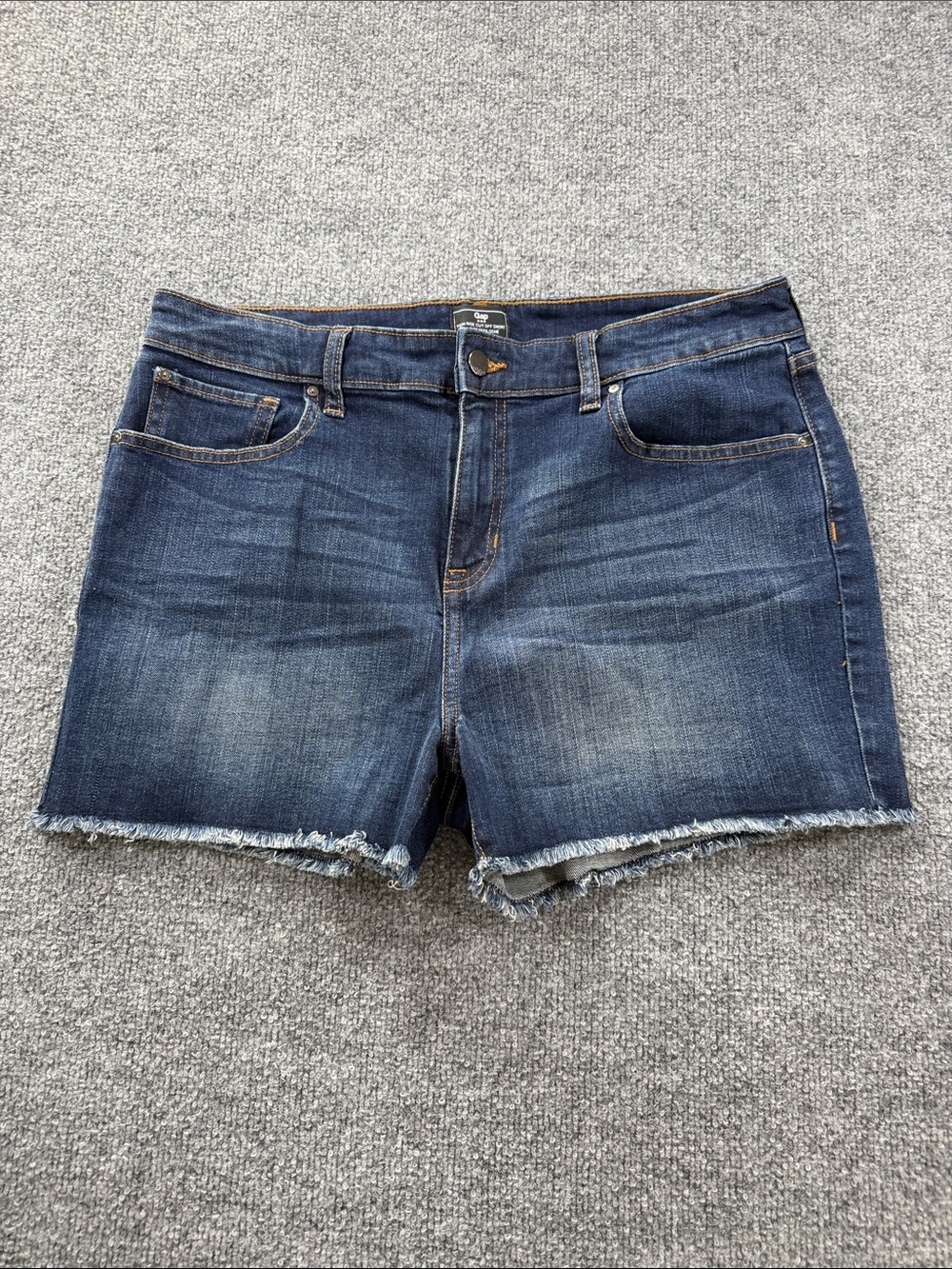 GAP Dark Blue Denim Cutoff Shorts High Waisted Size 12 Preppy Beach Casual
